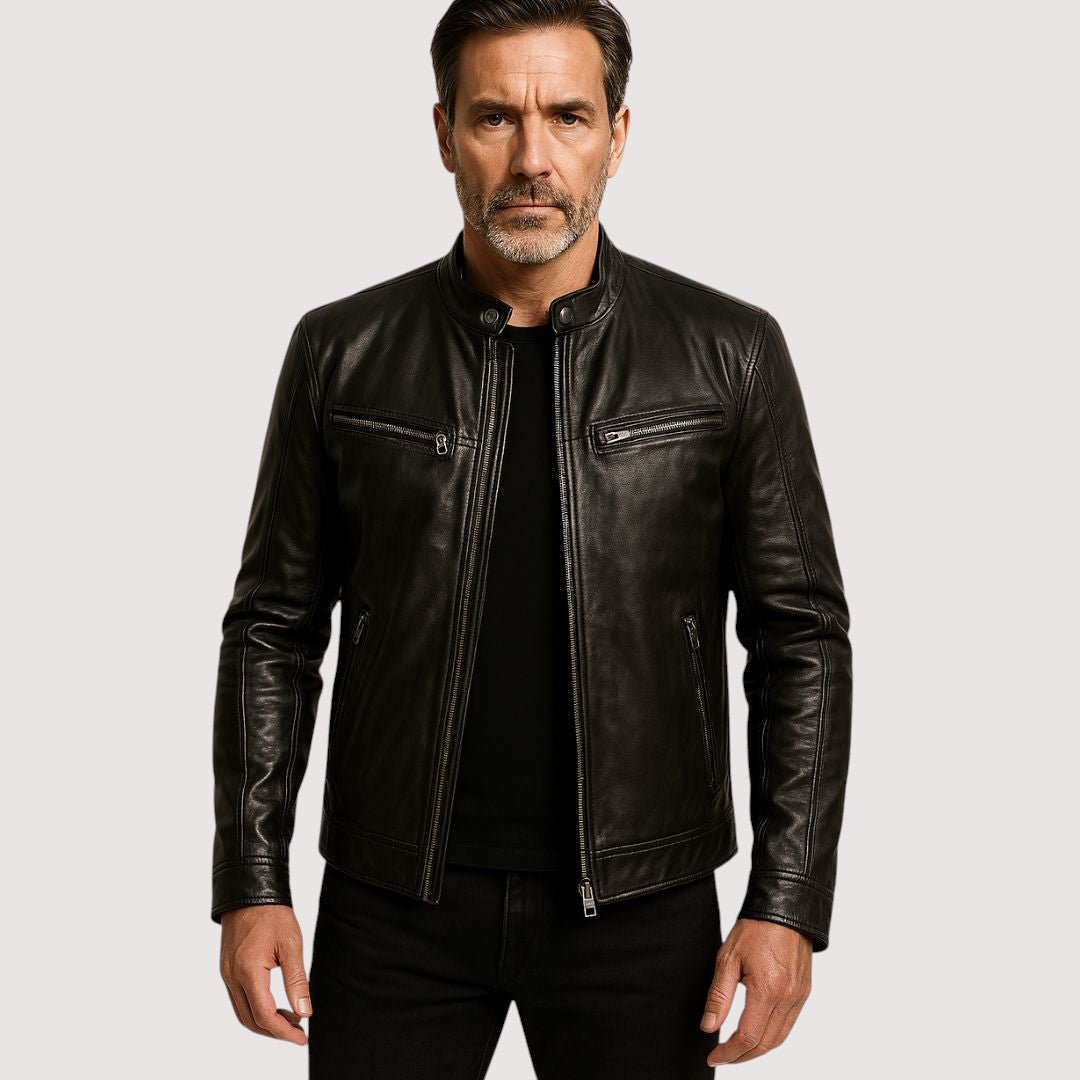 Men's Faux Leather Biker Jacket