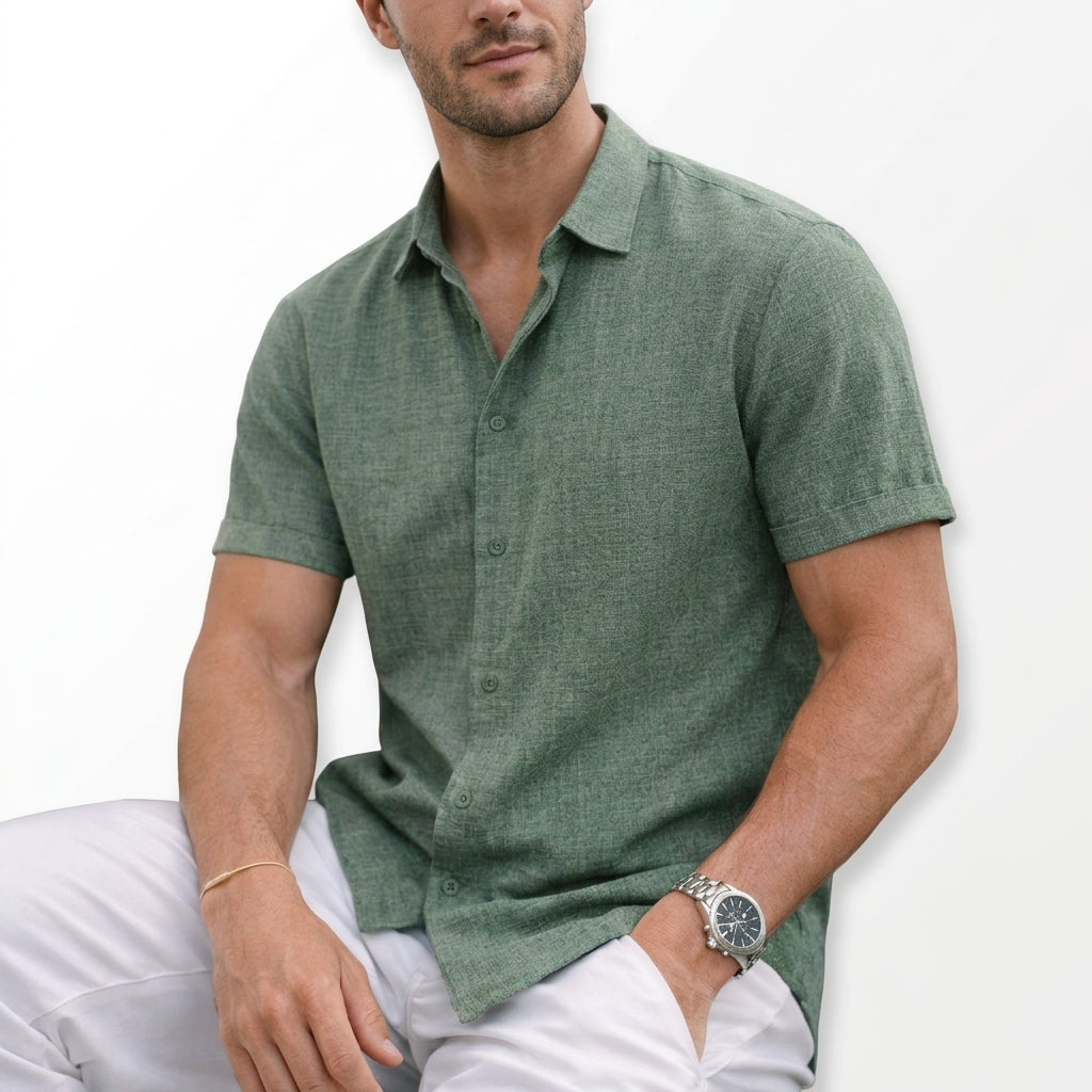 Men's Short Sleeve Linen Shirt