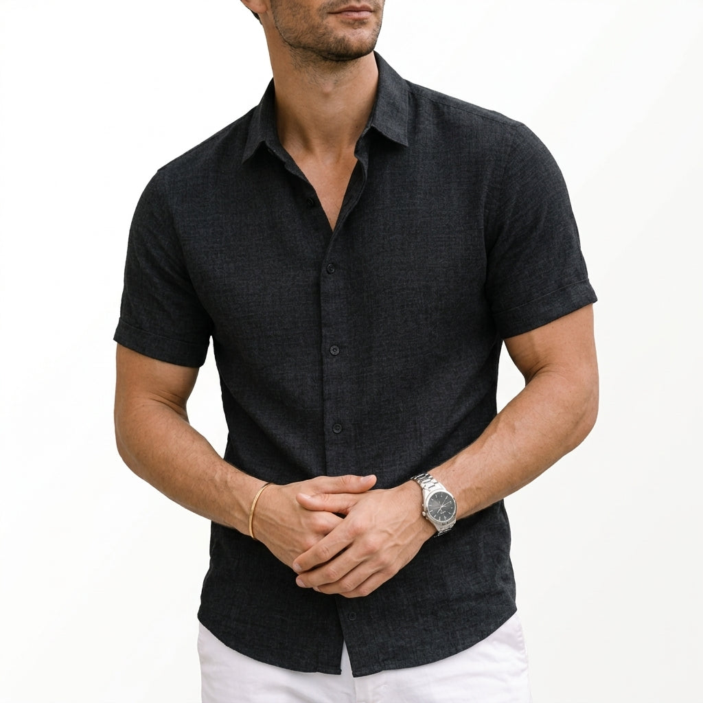 Men's Short Sleeve Linen Shirt