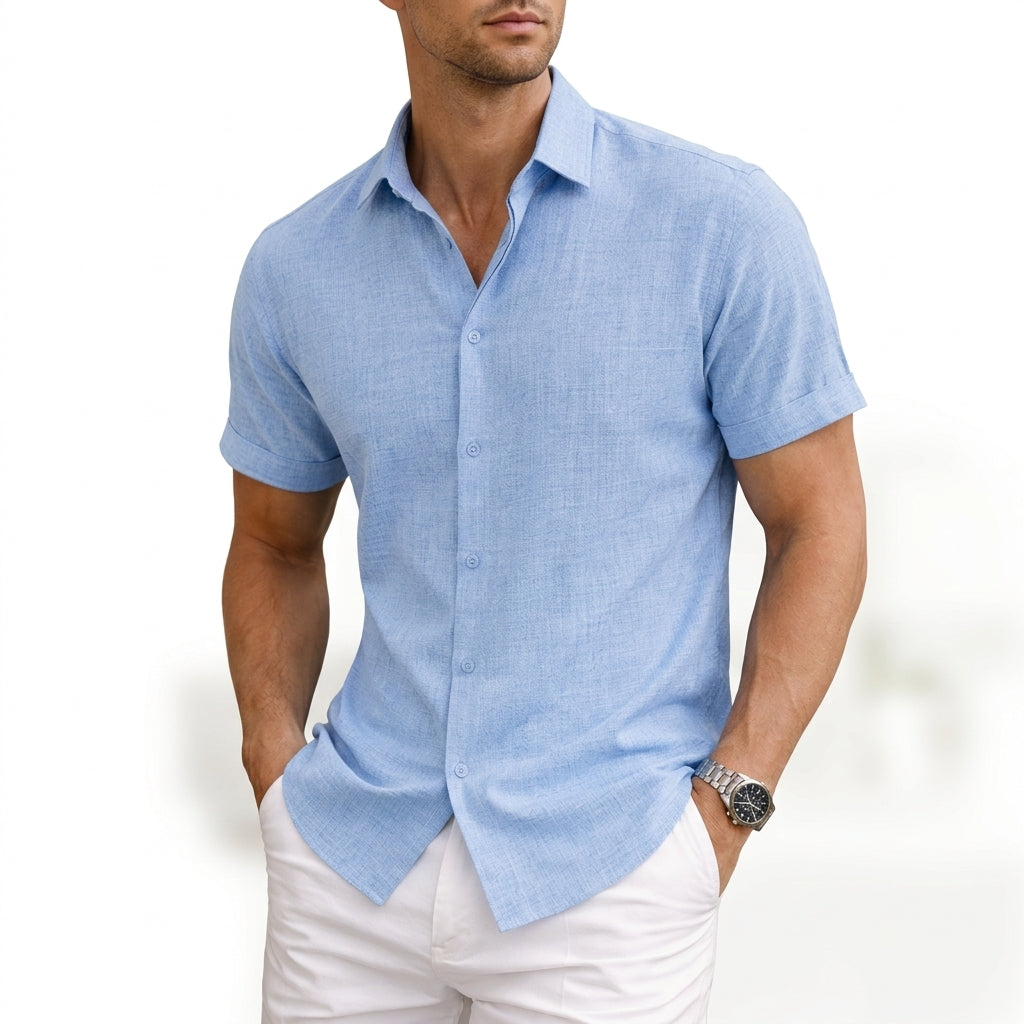 Men's Short Sleeve Linen Shirt