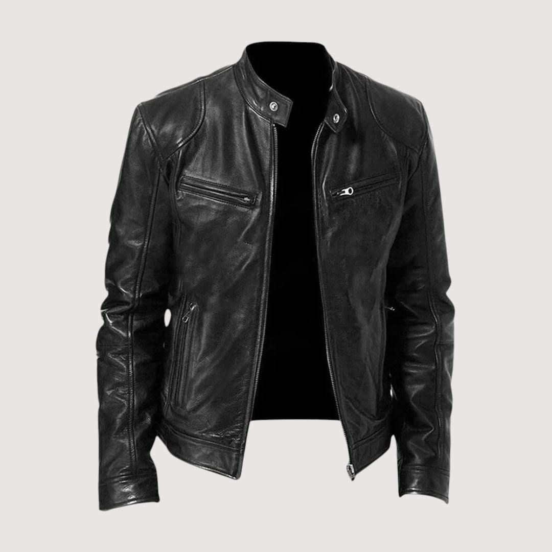 Men's Faux Leather Biker Jacket