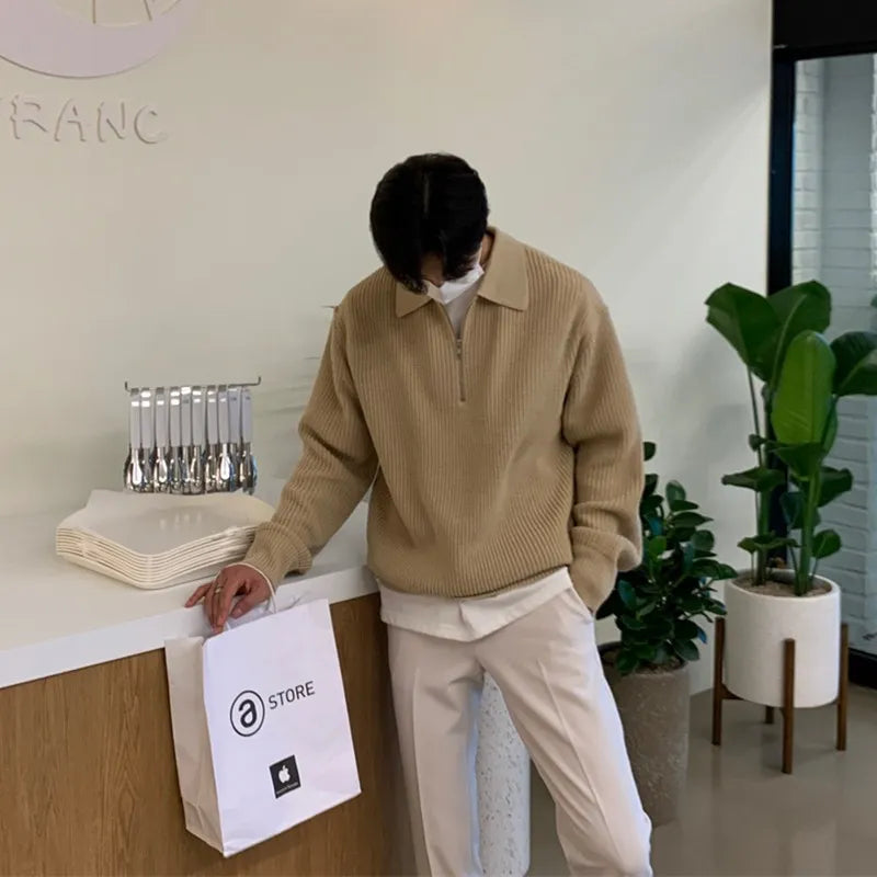 Men's Classic Zip Knit Jumper