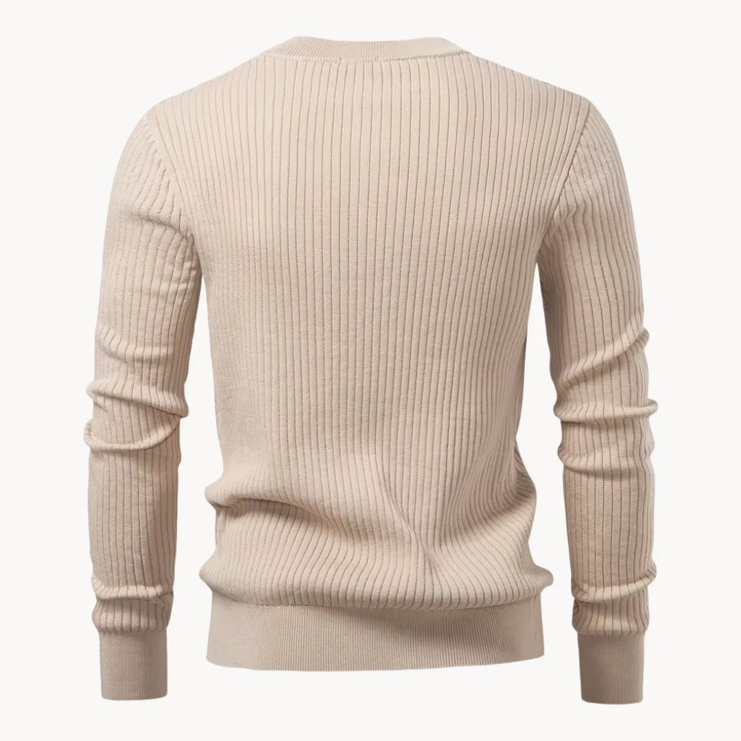 Men's Crew Neck Button Jumper
