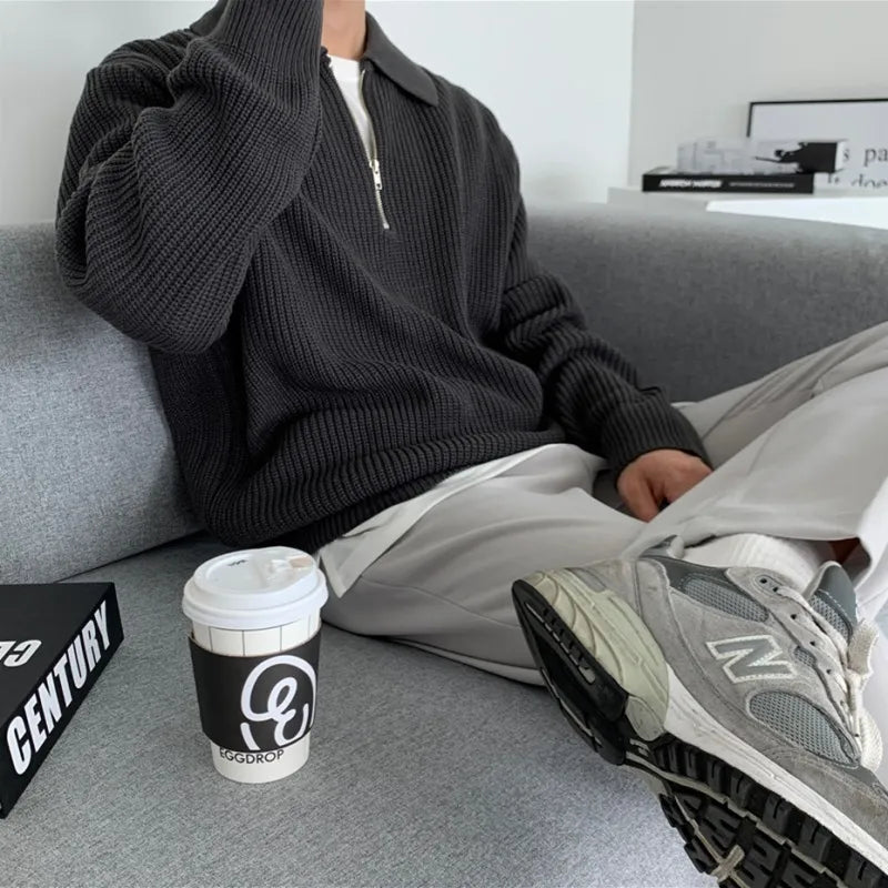 Men's Classic Zip Knit Jumper