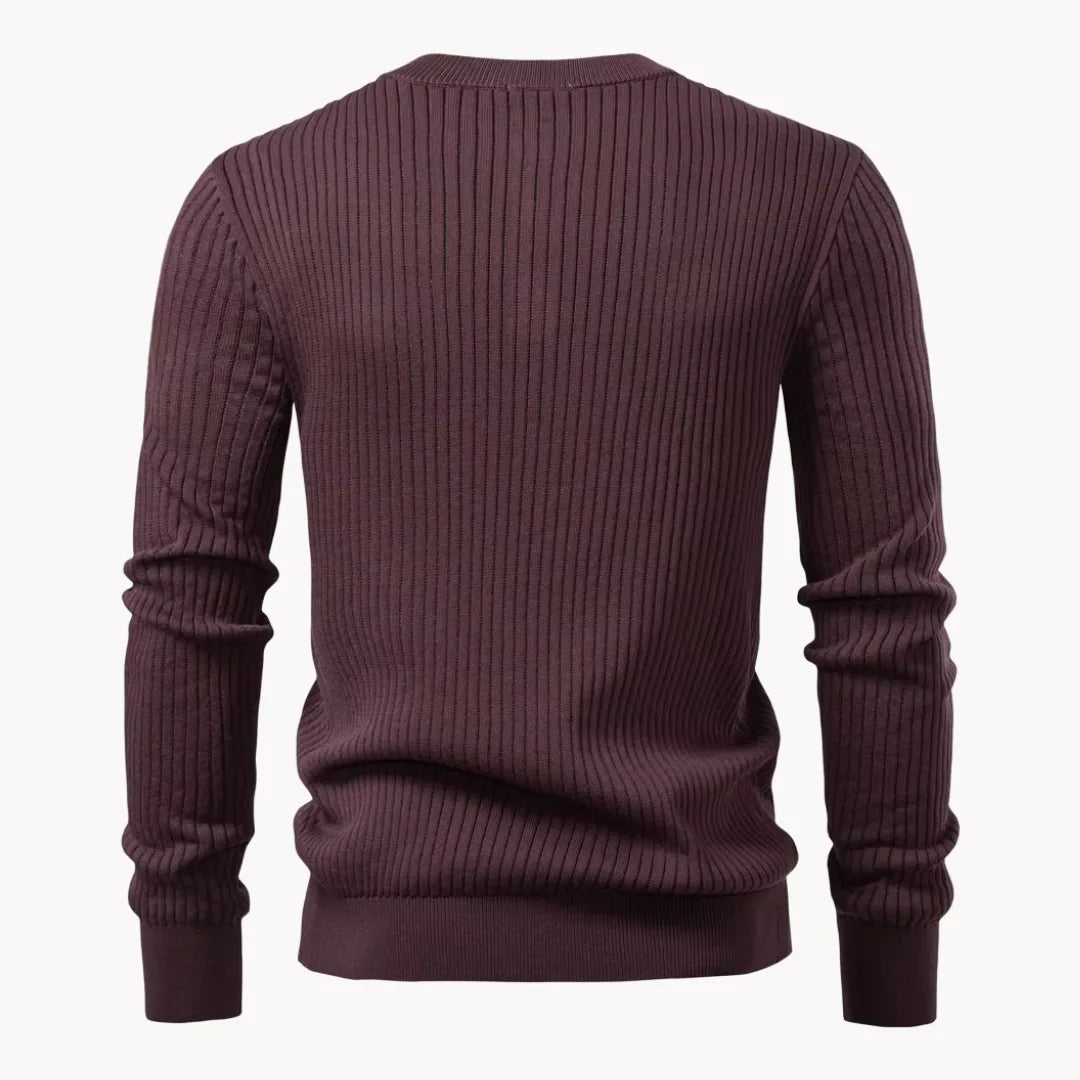 Men's Crew Neck Button Jumper