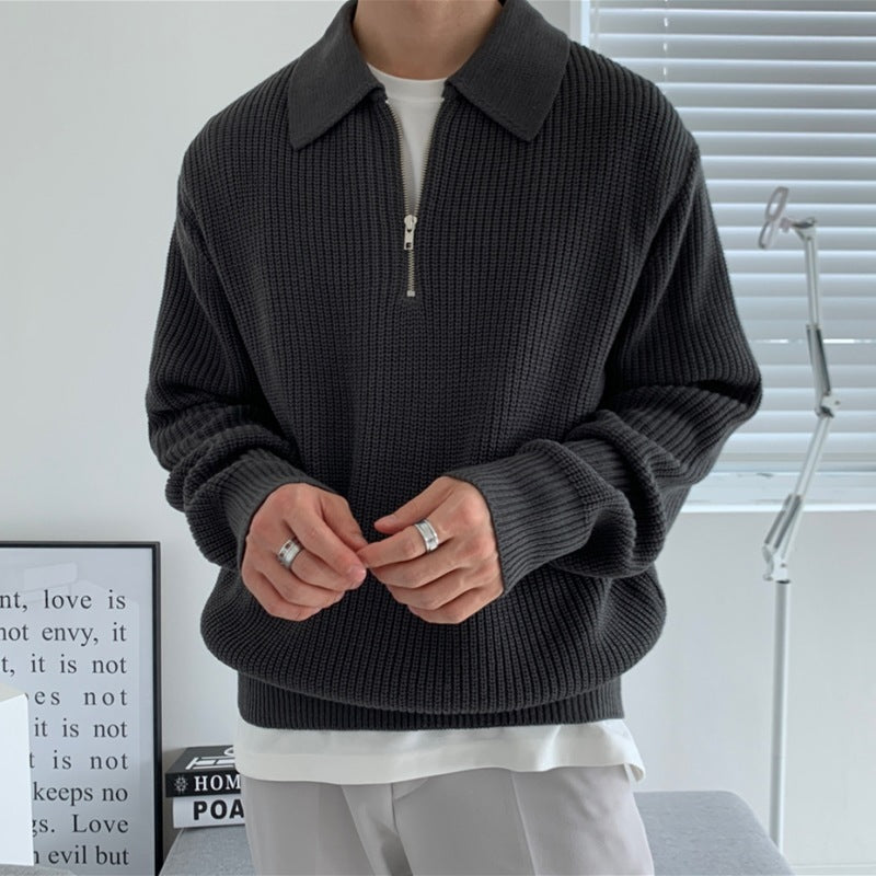 Men's Classic Zip Knit Jumper
