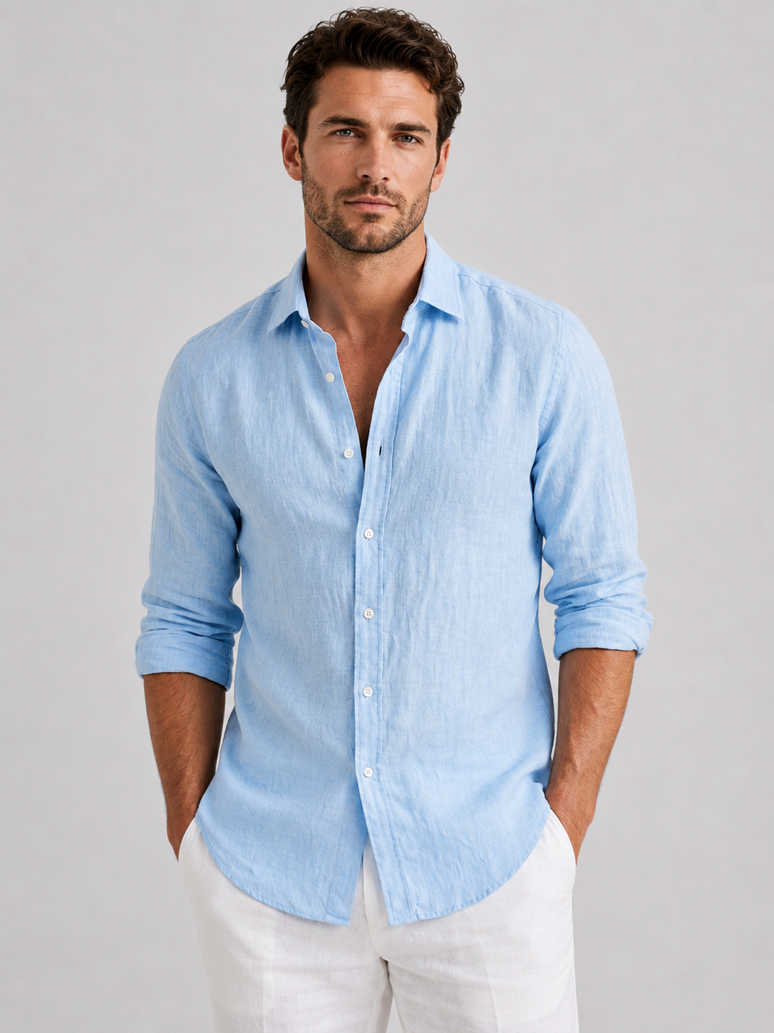 Men's Linen-Look Summer Shirt