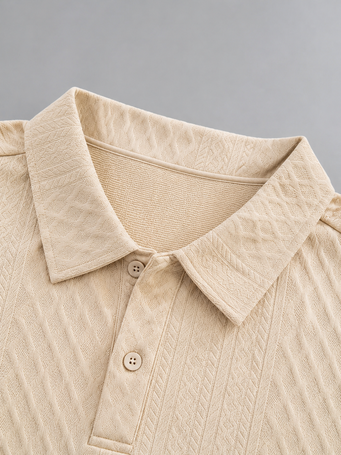 Men's Textured Polo & Shorts Set