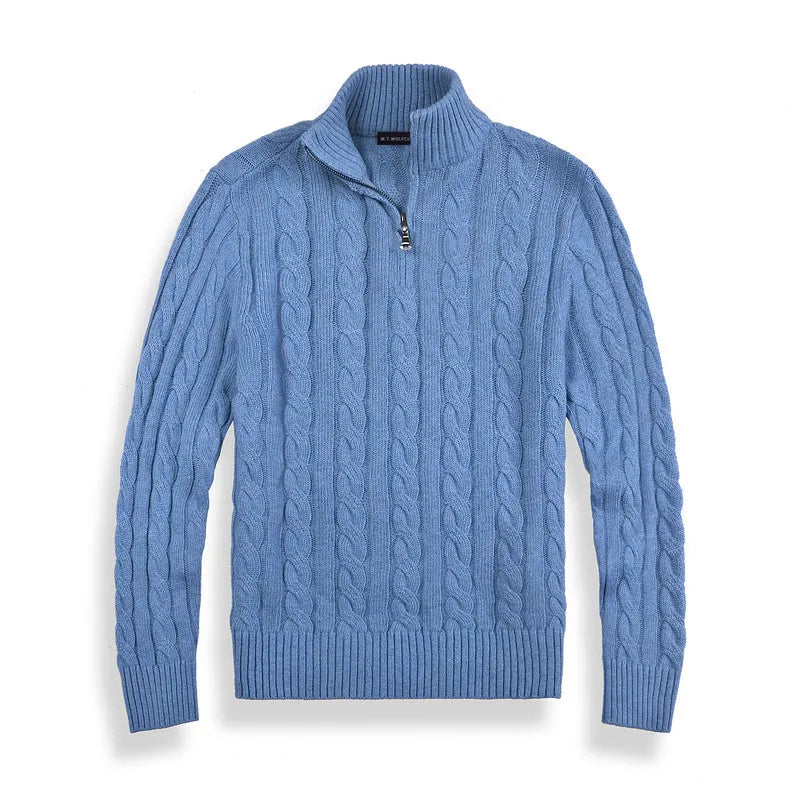 Men's High Neck Zip Sweater
