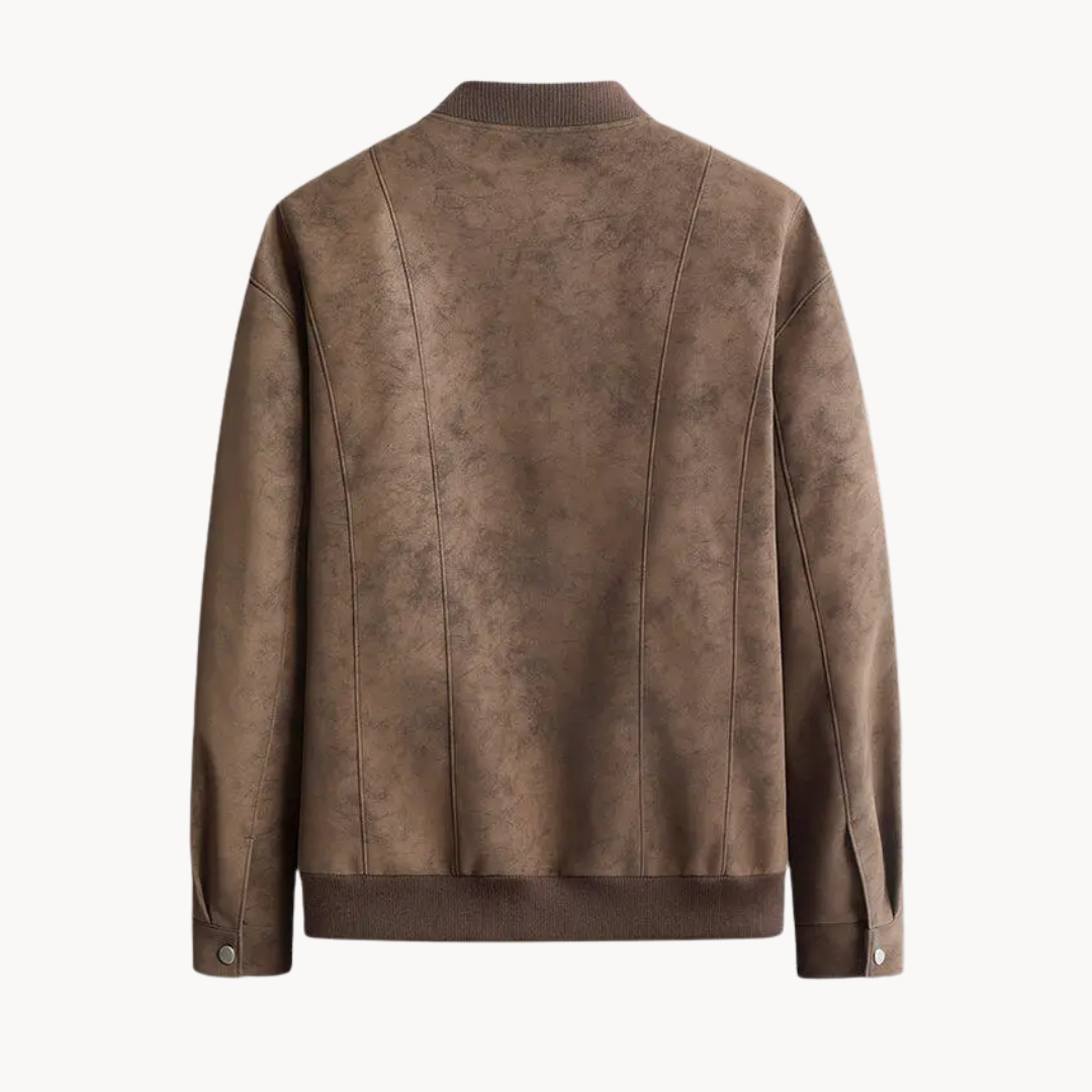 Men's Suede Bomber Jacket