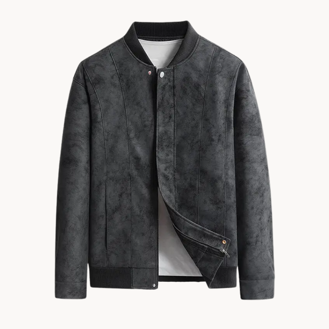 Men's Suede Bomber Jacket