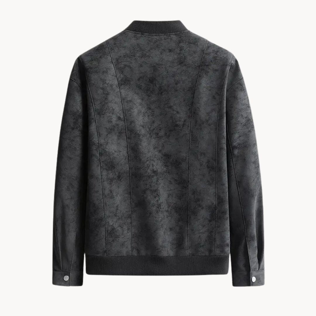 Men's Suede Bomber Jacket