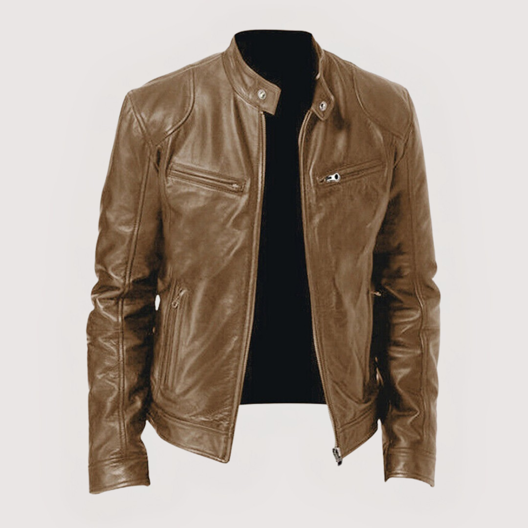 Men's Faux Leather Biker Jacket