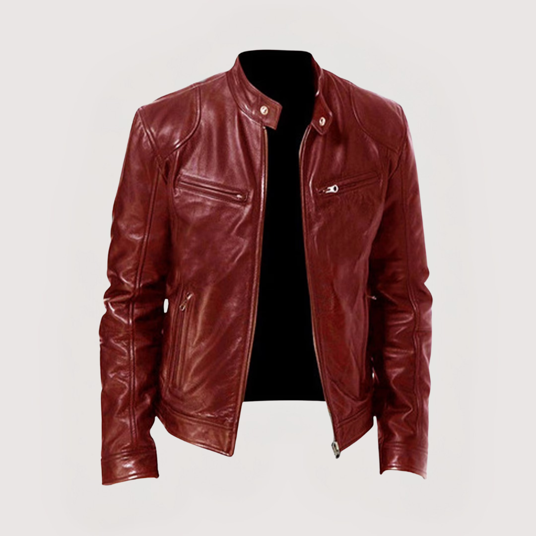 Men's Faux Leather Biker Jacket