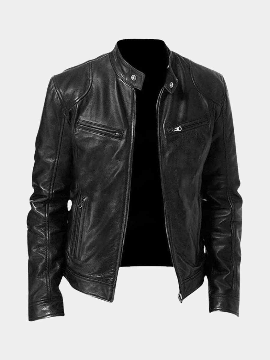Men's Faux Leather Biker Jacket
