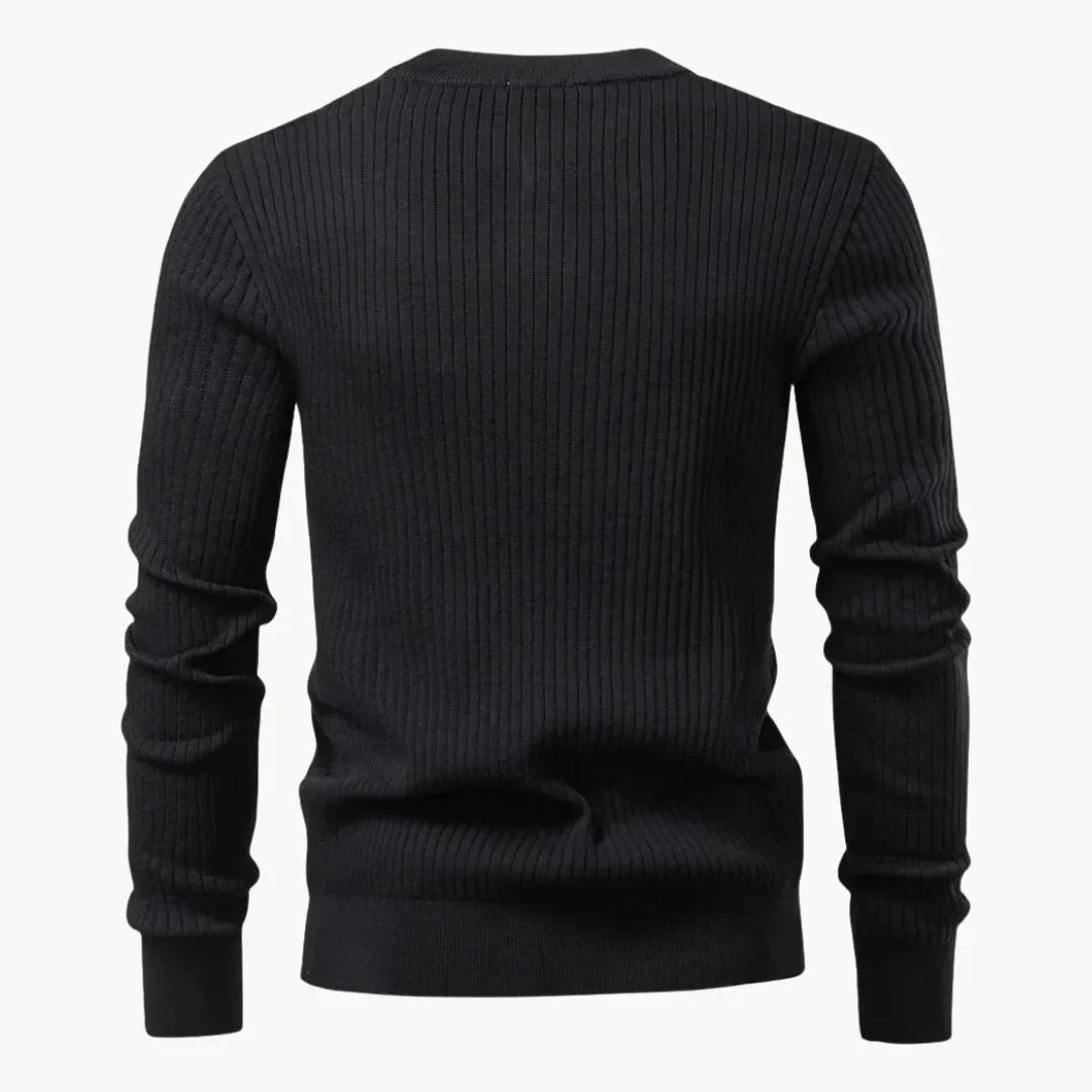 Men's Crew Neck Button Jumper