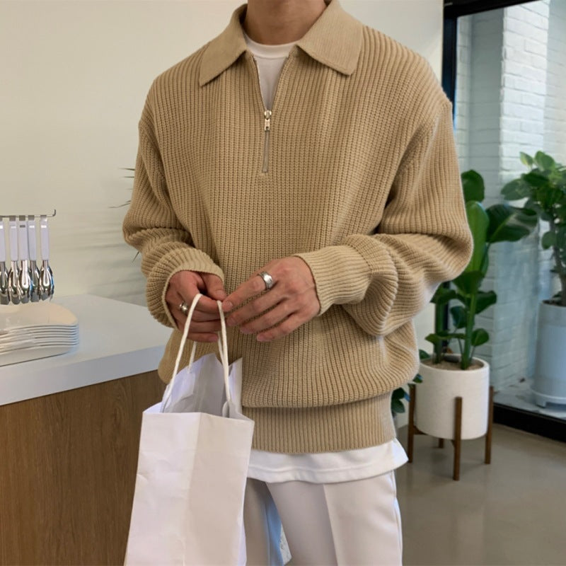 Men's Classic Zip Knit Jumper