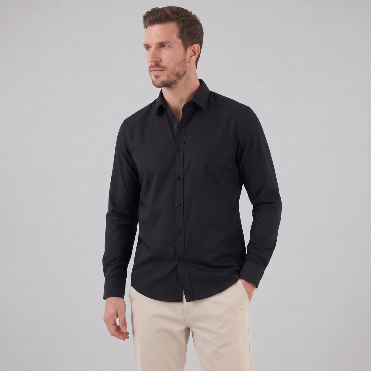 Men's Slim Fit Long Sleeve Shirt