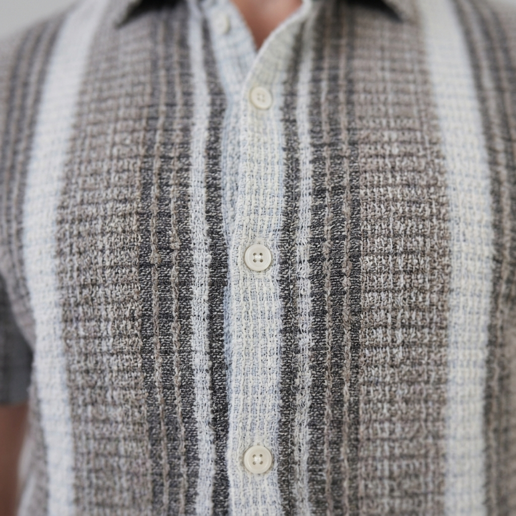 Men's Short Sleeve Striped Casual Shirt