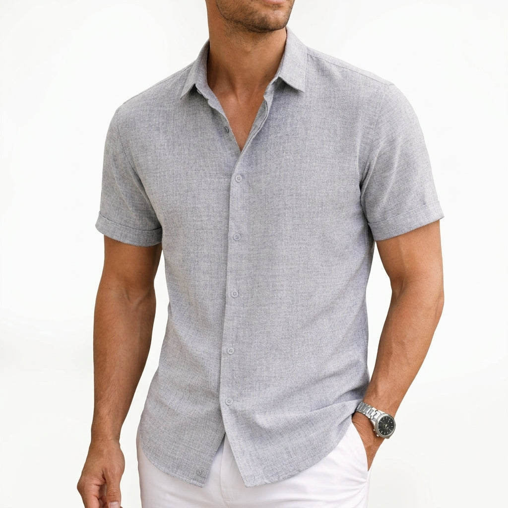 Men's Short Sleeve Linen Shirt