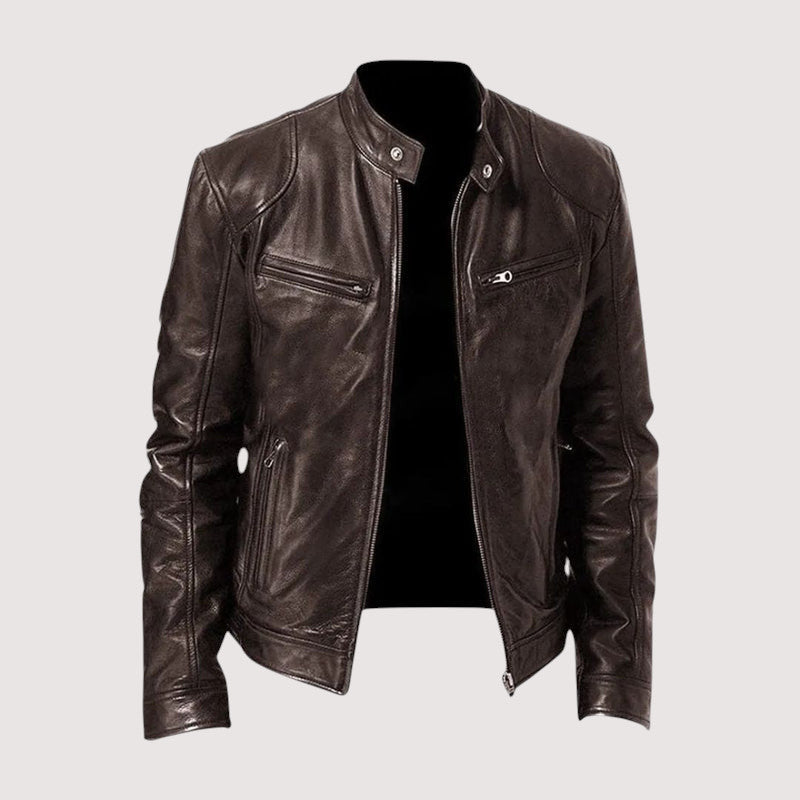 Men's Faux Leather Biker Jacket