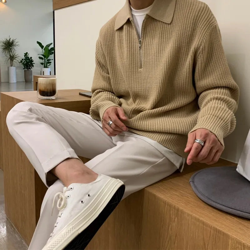 Men's Classic Zip Knit Jumper