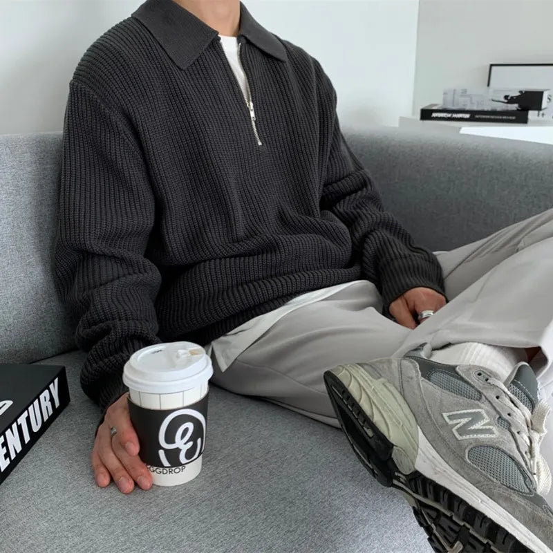 Men's Classic Zip Knit Jumper