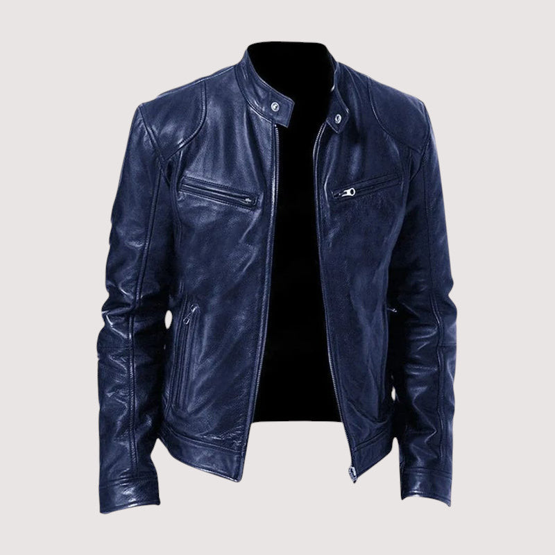 Men's Faux Leather Biker Jacket