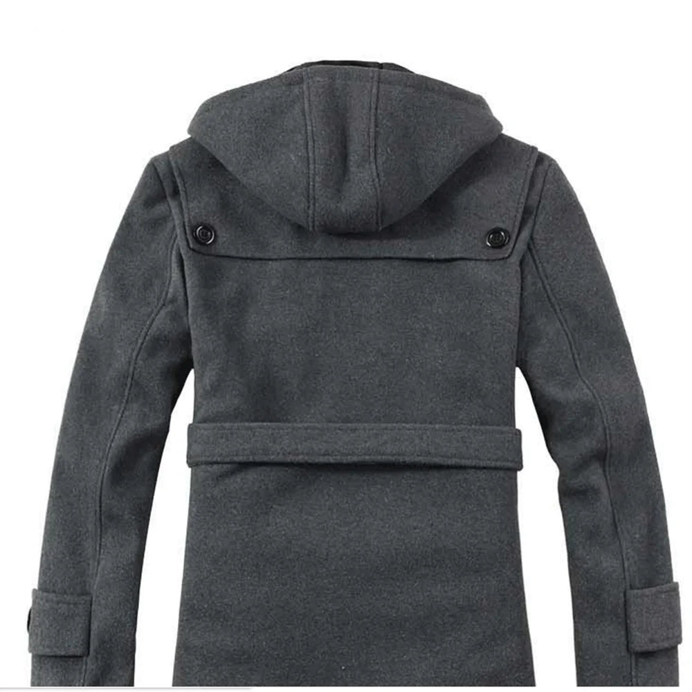 Men's Hooded Wool-Mix Trench Coat