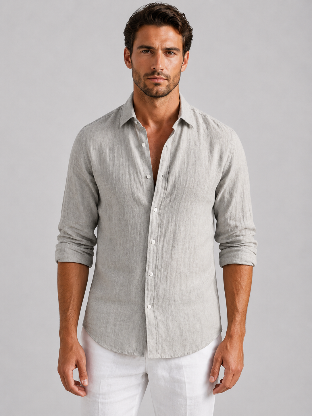 Men's Linen-Look Summer Shirt