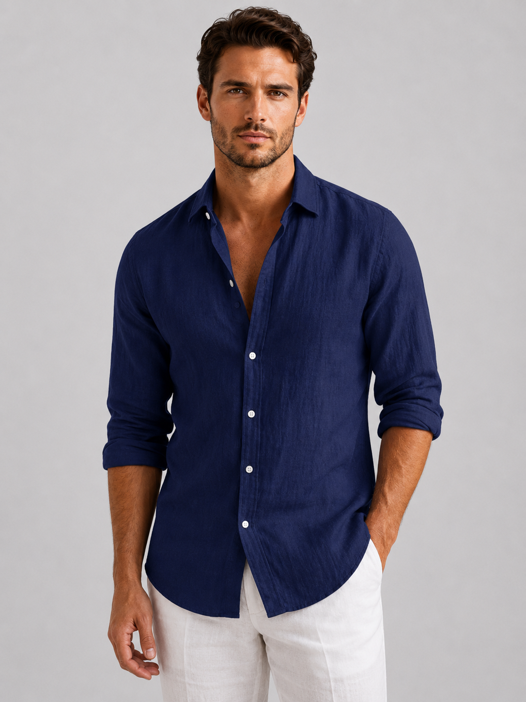 Men's Linen-Look Summer Shirt