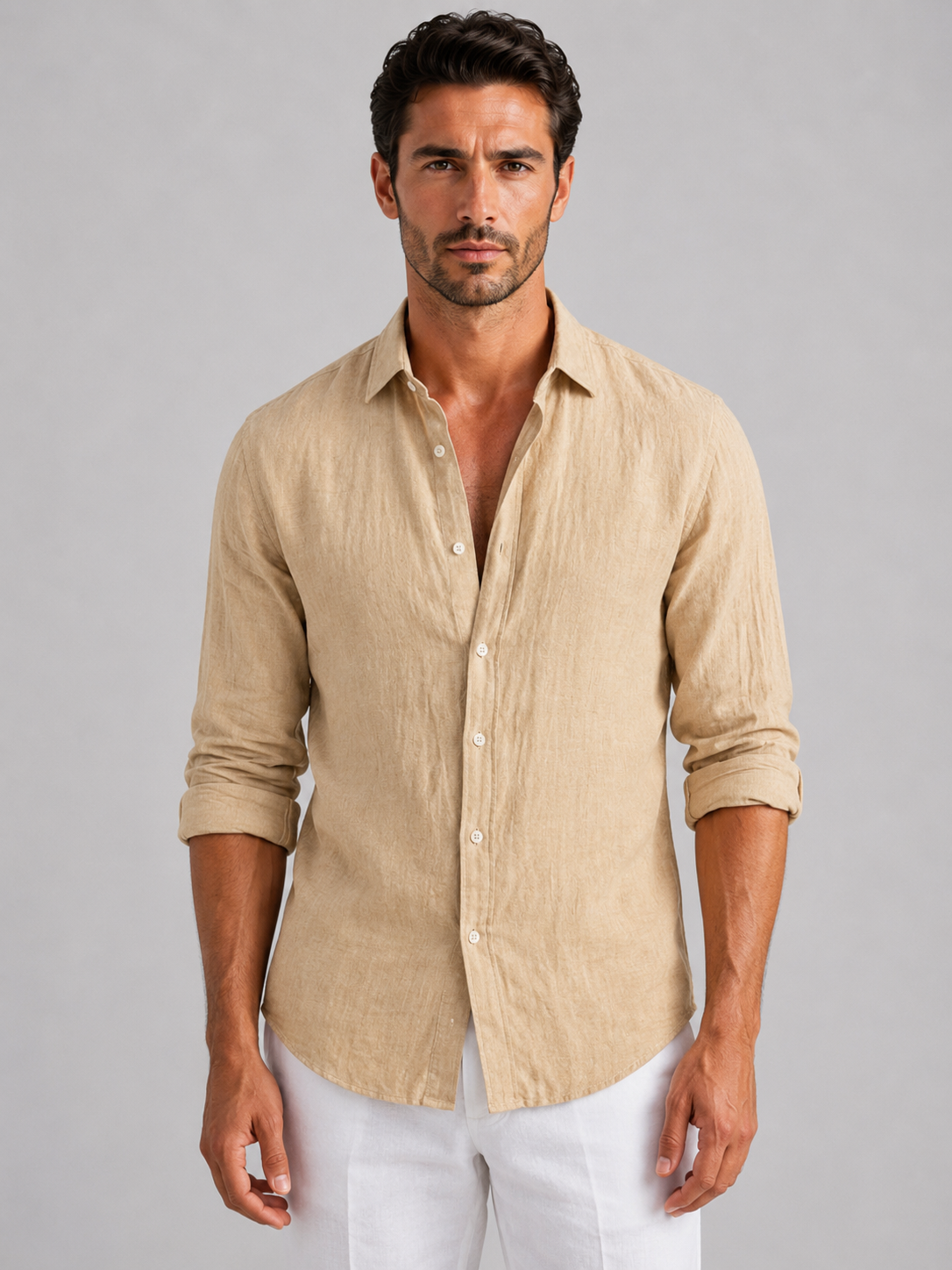 Men's Linen-Look Summer Shirt