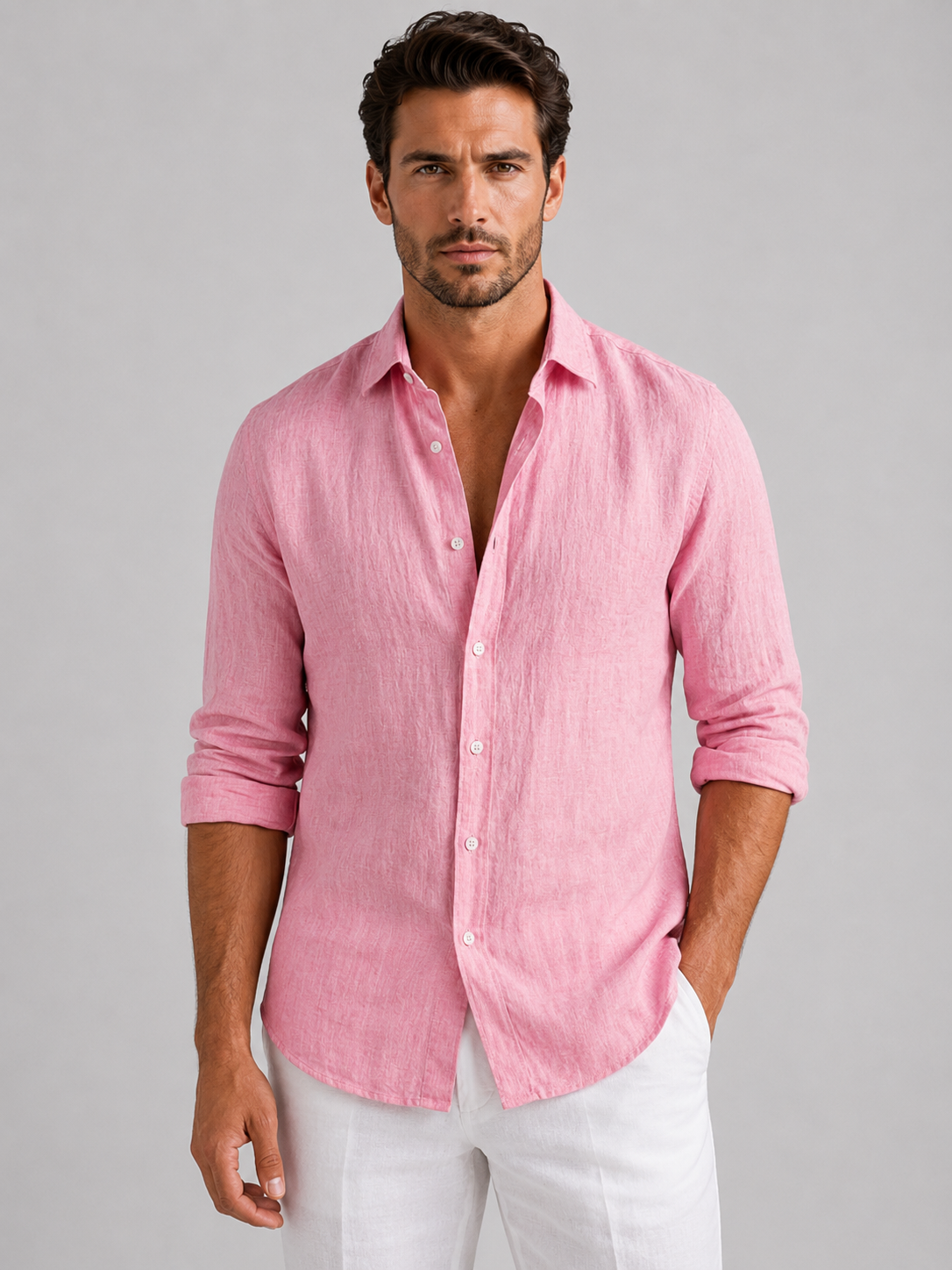 Men's Linen-Look Summer Shirt