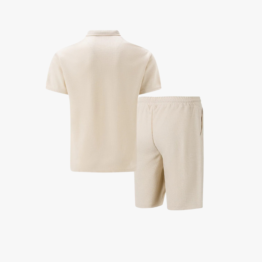 Men's Zip Polo & Shorts Set