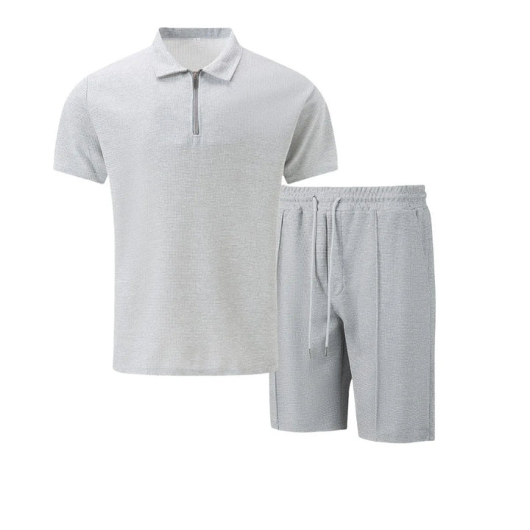Men's Zip Polo & Shorts Set