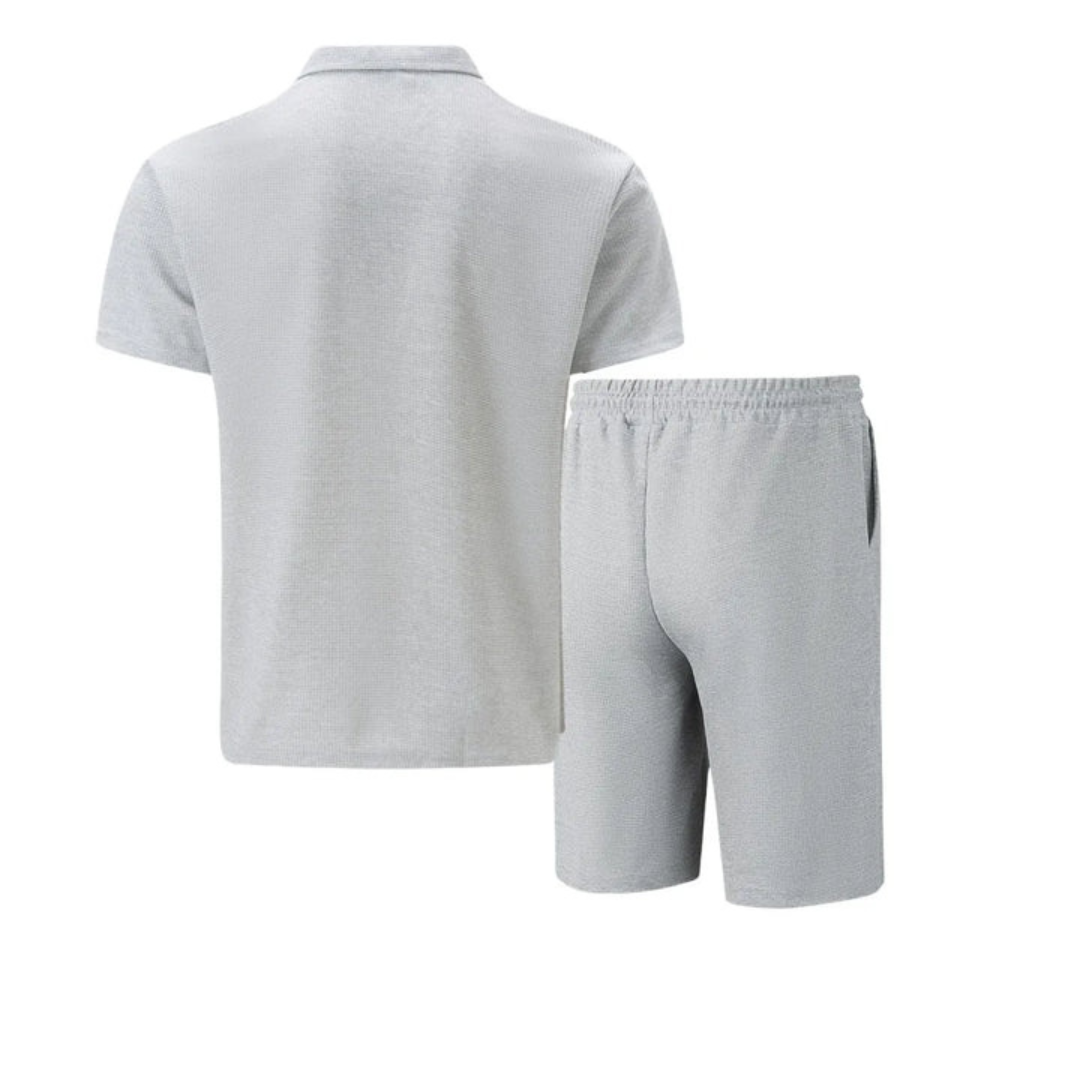 Men's Zip Polo & Shorts Set