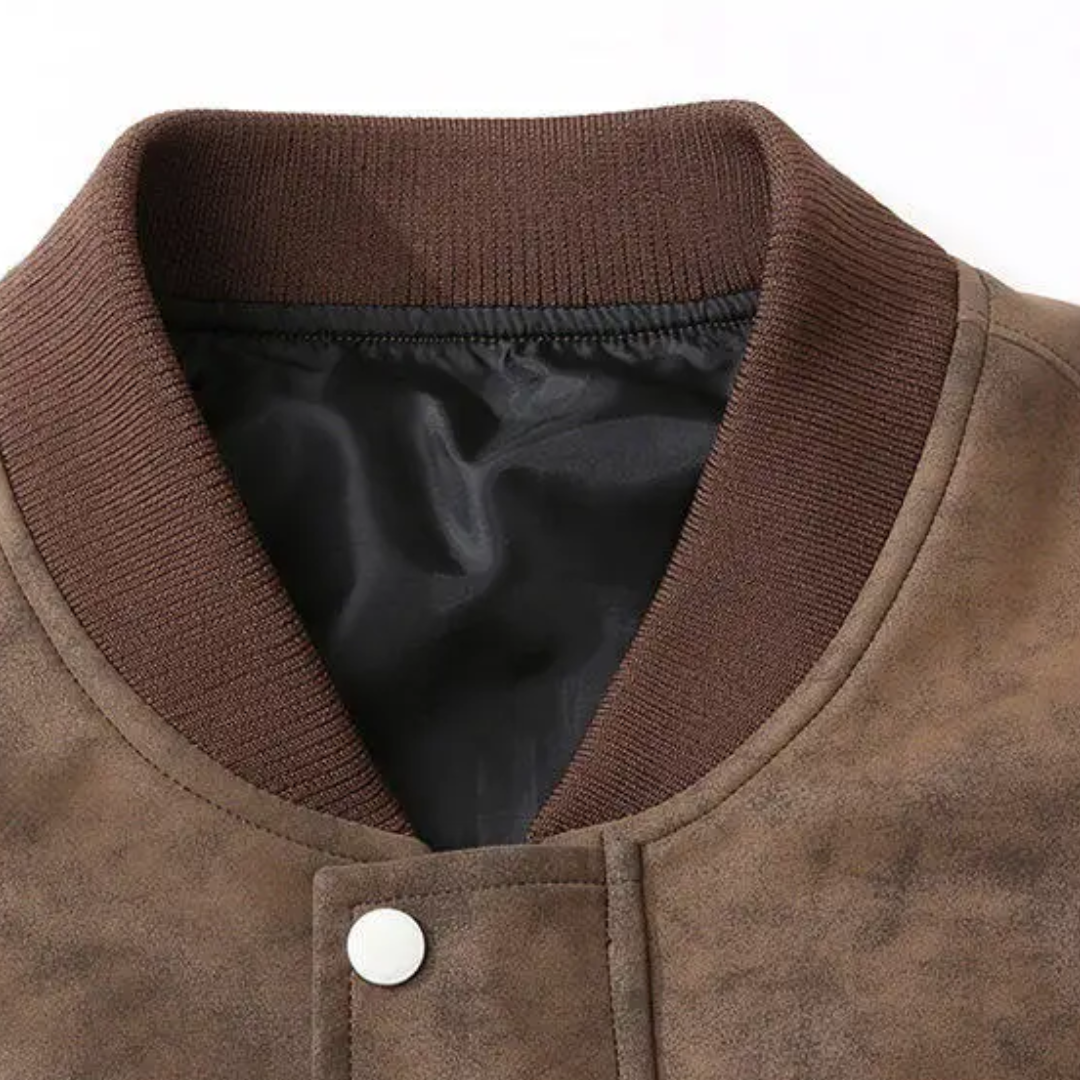Men's Suede Bomber Jacket