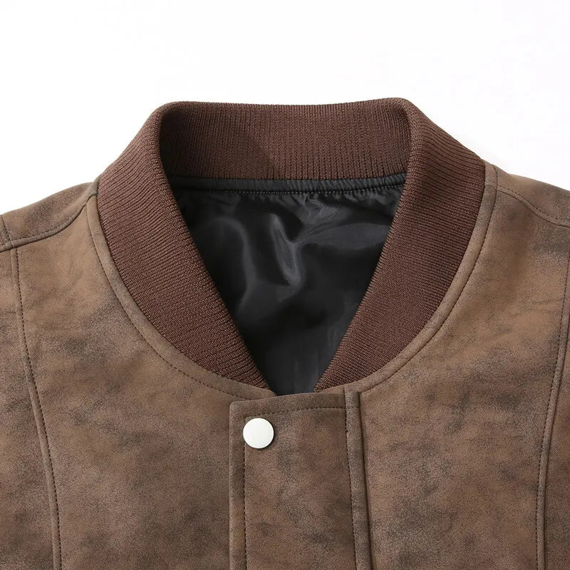 Men's Suede Bomber Jacket