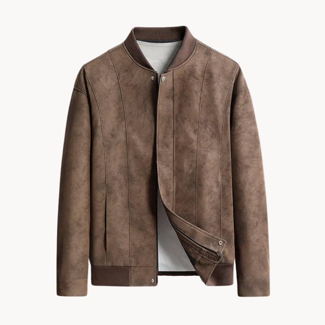 Men's Suede Bomber Jacket