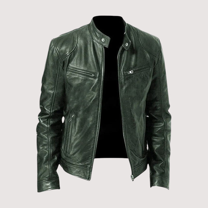 Men's Faux Leather Biker Jacket