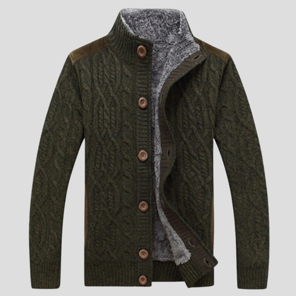 Men's Plush-Lined Cardigan