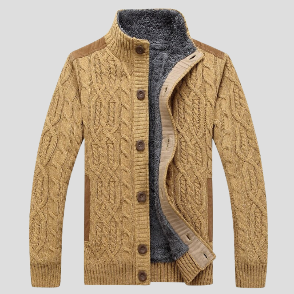 Men's Plush-Lined Cardigan