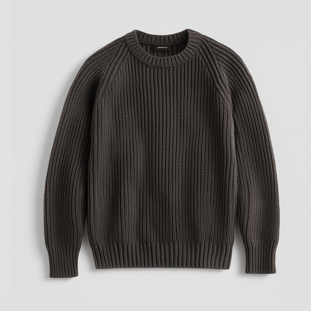 Men's Ribbed Crew Neck Jumper