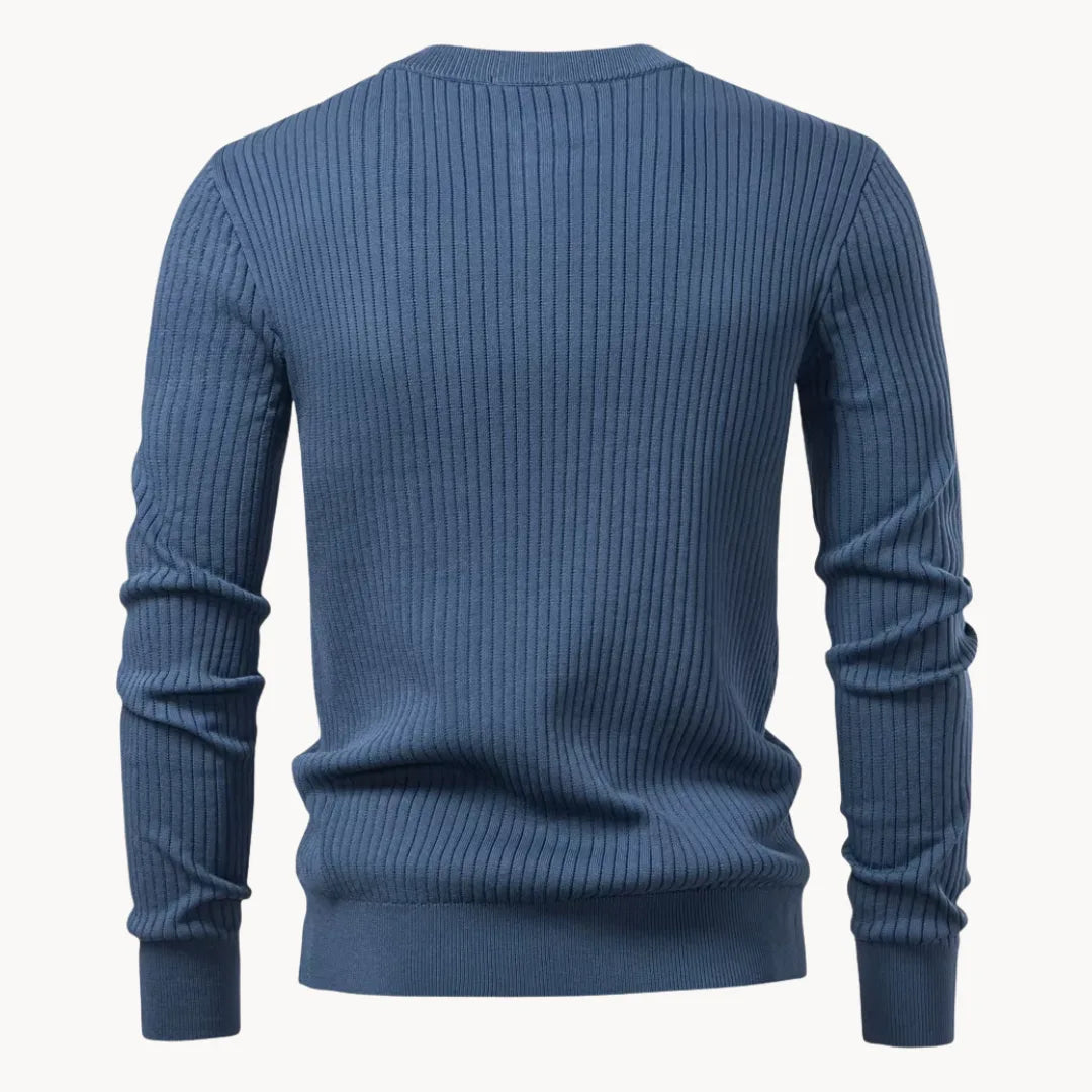 Men's Crew Neck Button Jumper