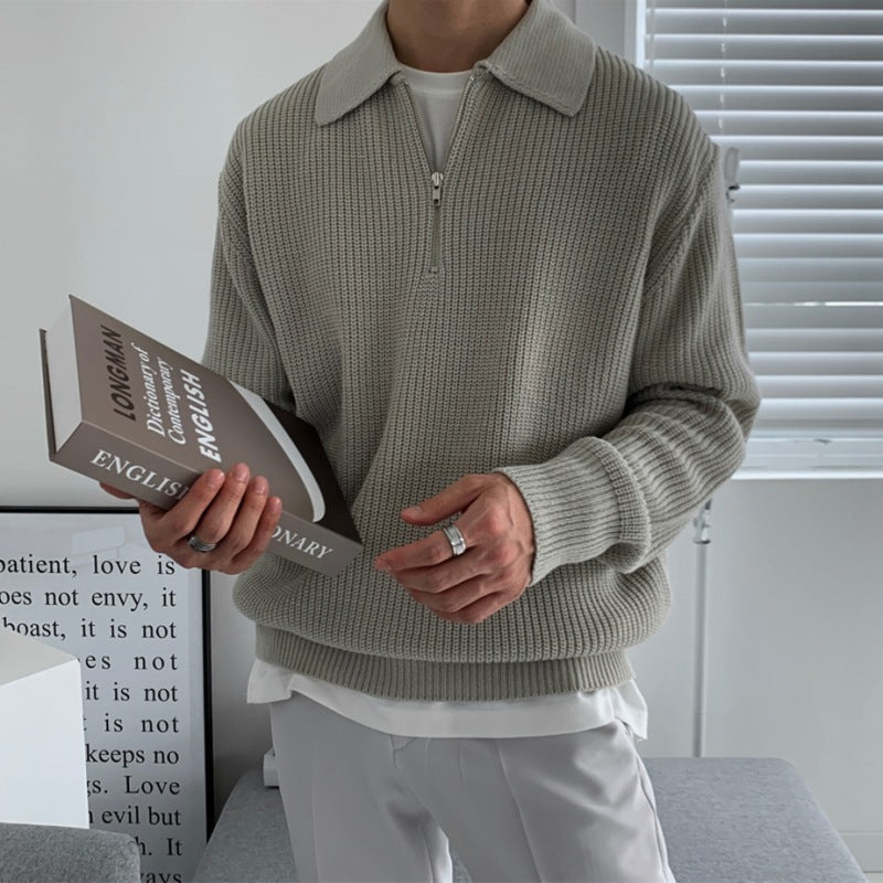 Men's Classic Zip Knit Jumper