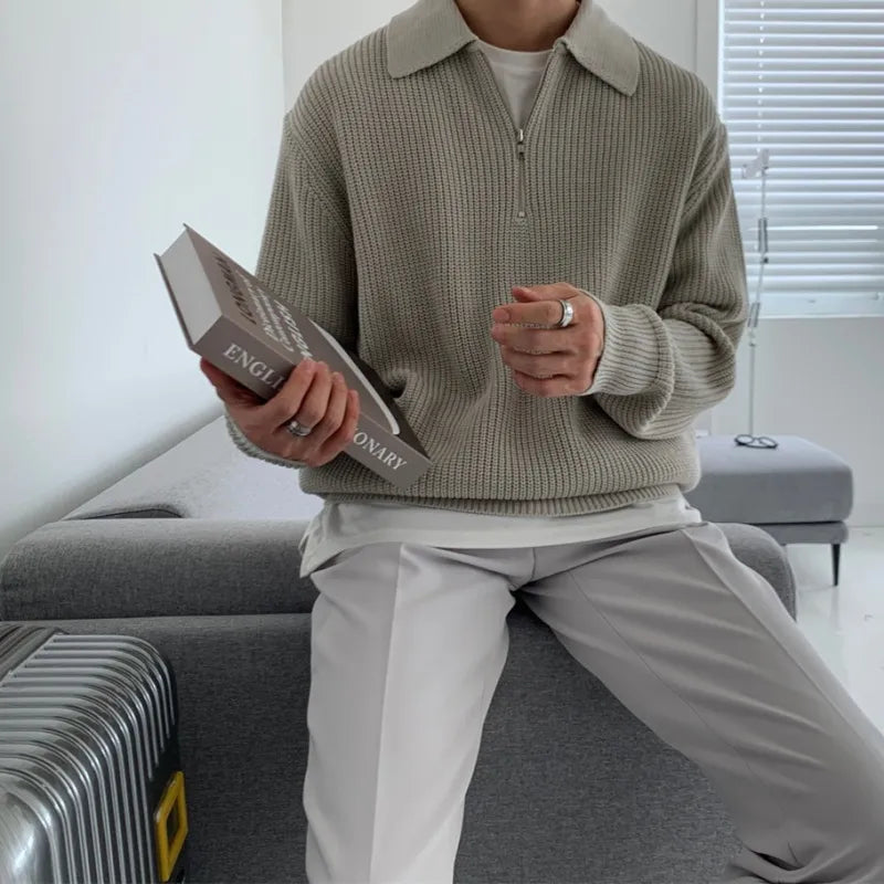 Men's Classic Zip Knit Jumper