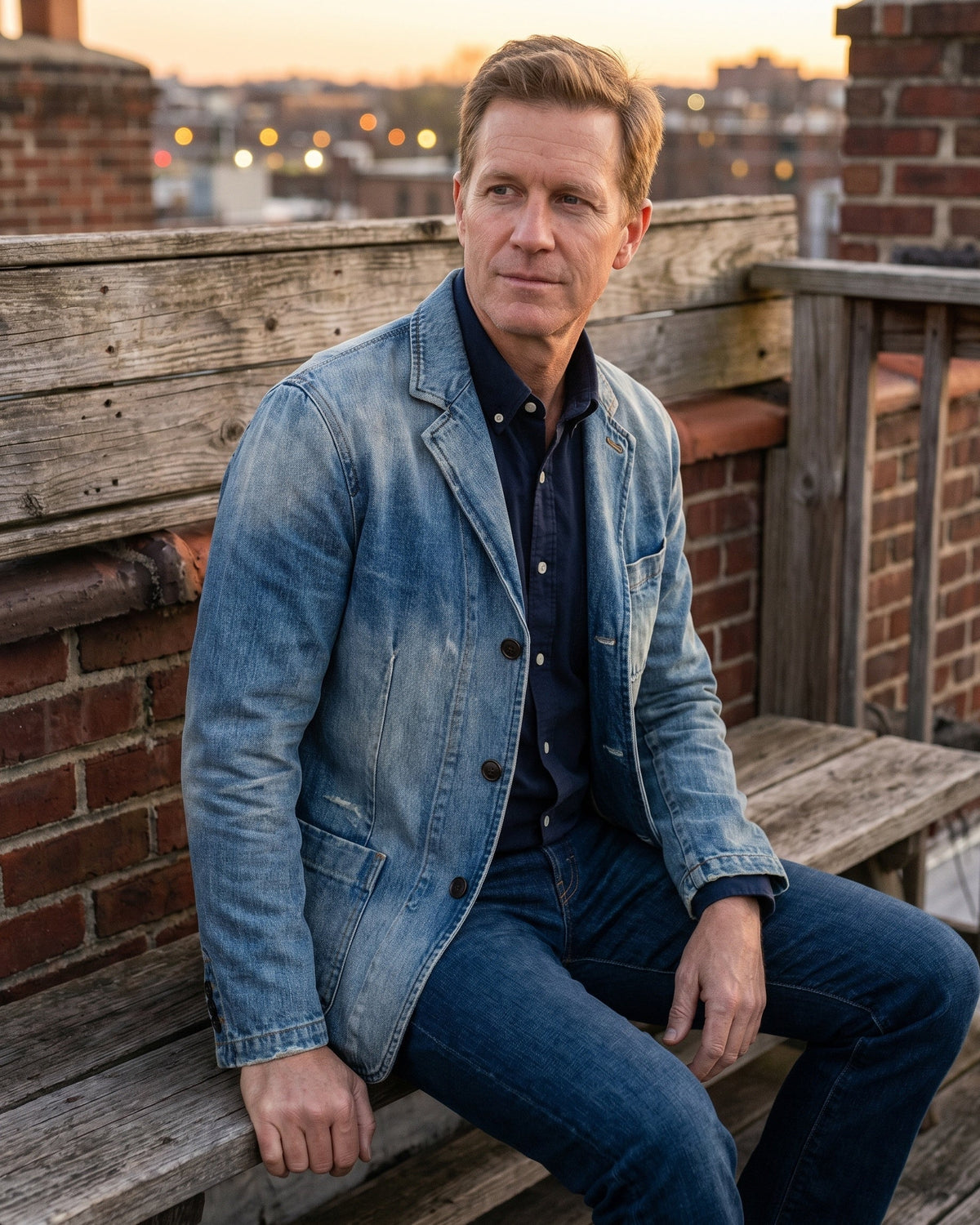 Men's Washed Denim Jacket