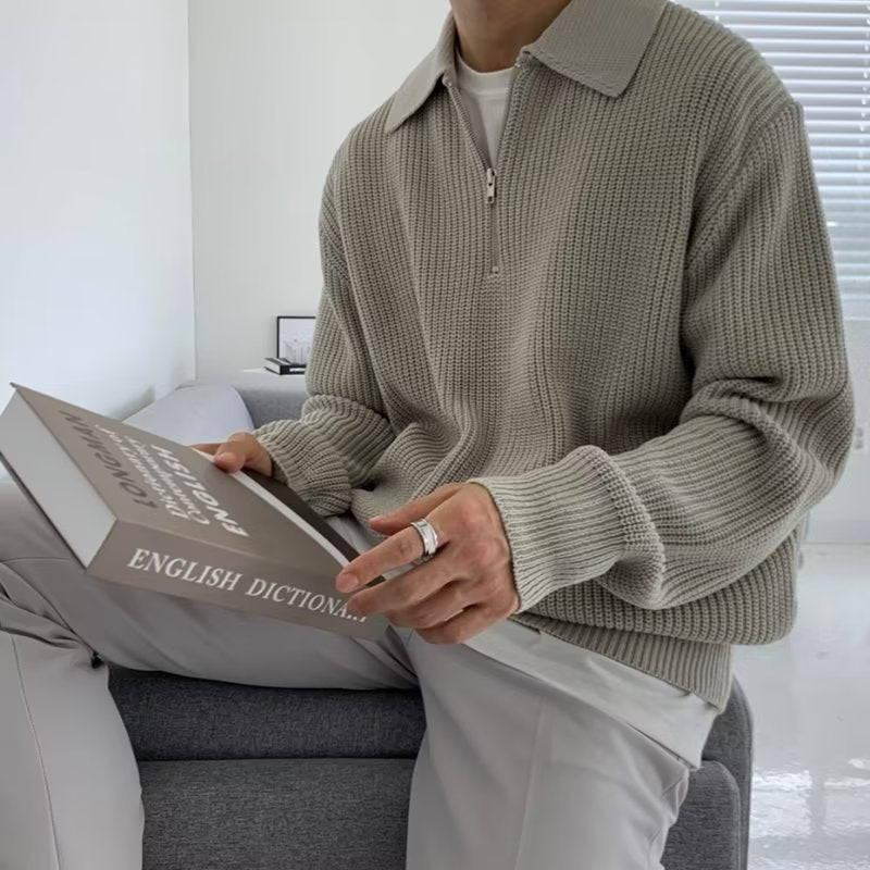 Men's Classic Zip Knit Jumper
