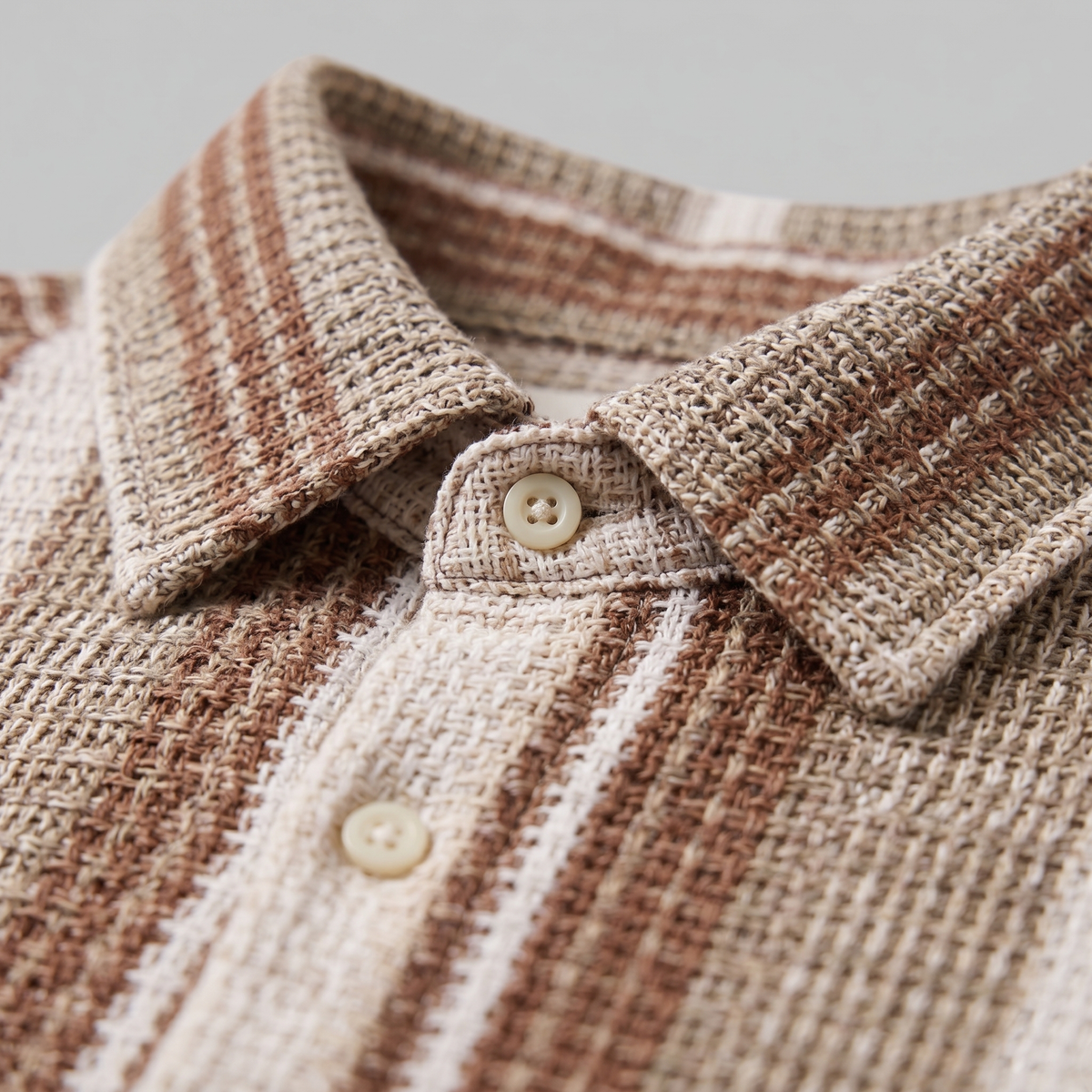 Men's Short Sleeve Striped Casual Shirt