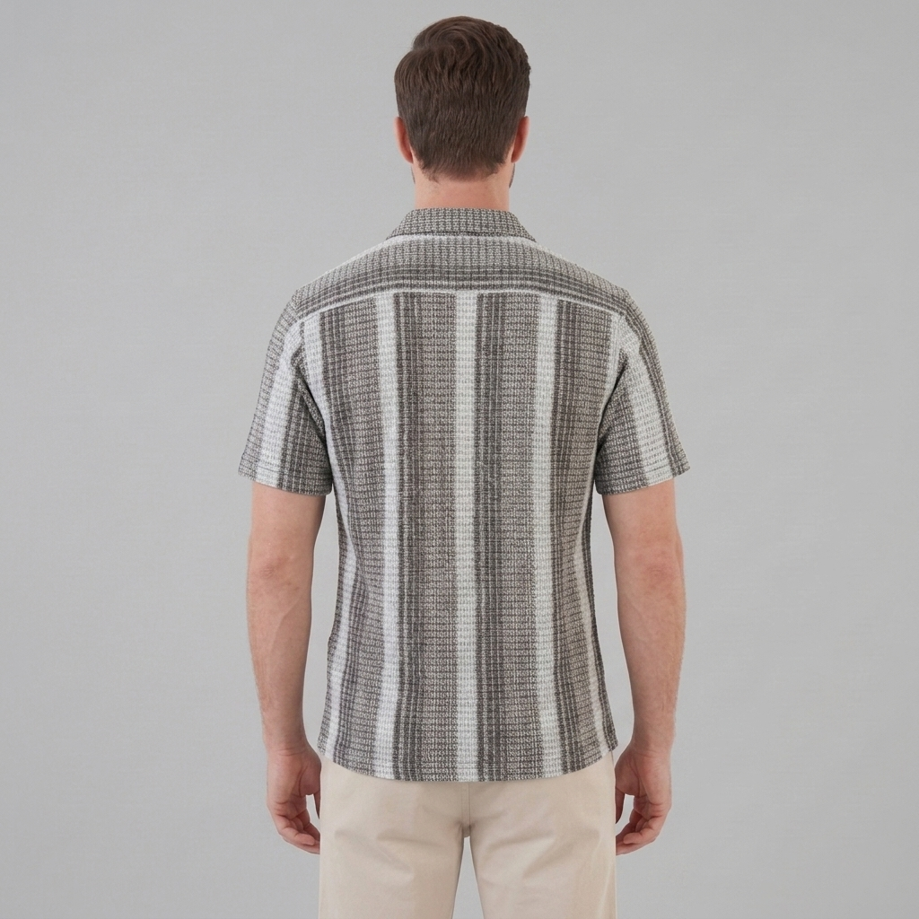 Men's Short Sleeve Striped Casual Shirt